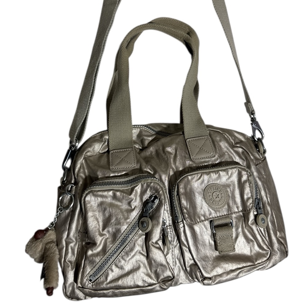 Kipling Defea Metallic Shoulder Bag in Starry Gold